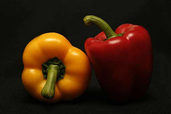 two colored peppers