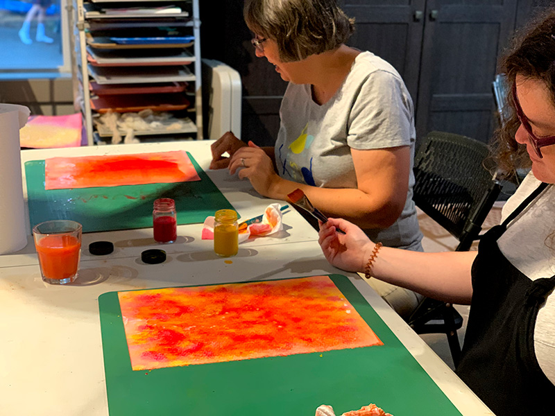 women with art project